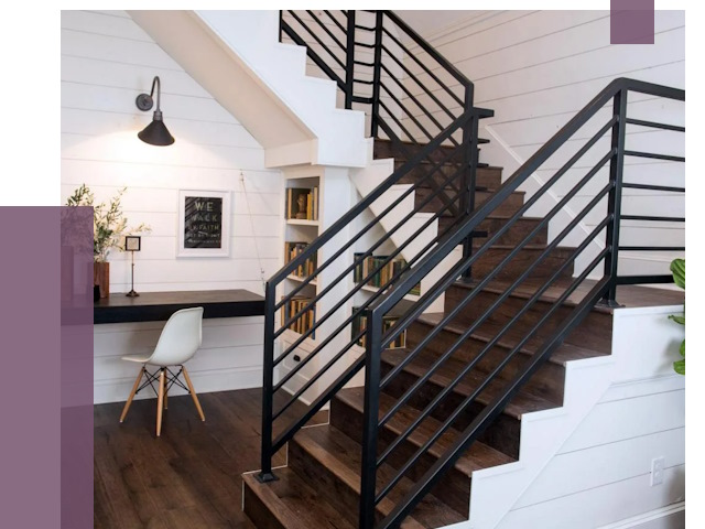 Перила для лестницы в доме в Бирске от 7536 руб. — ПРОЛЁТ-Брк