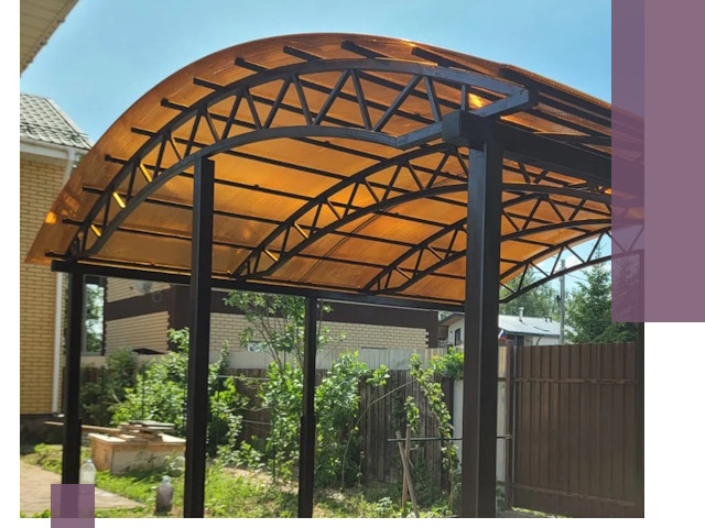 Изготовление навесов под ключ в Бирске из качественных материалов