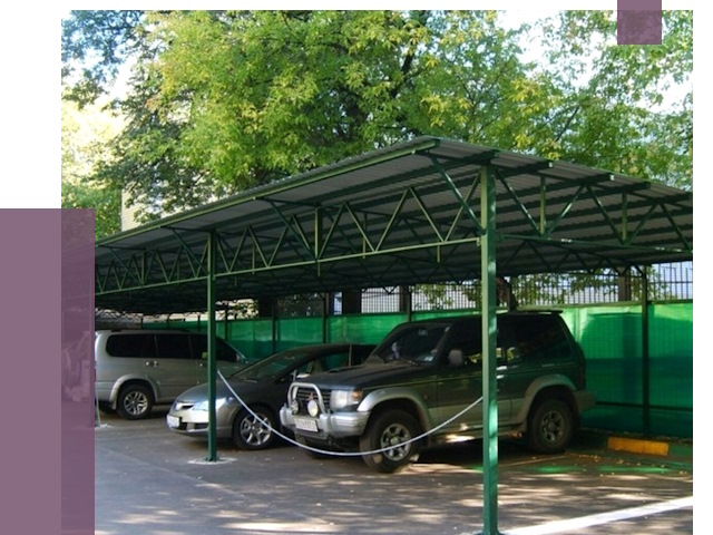Навесы для парковки в Бирске от 81593 руб. заказать | ПРОЛЁТ-Брк