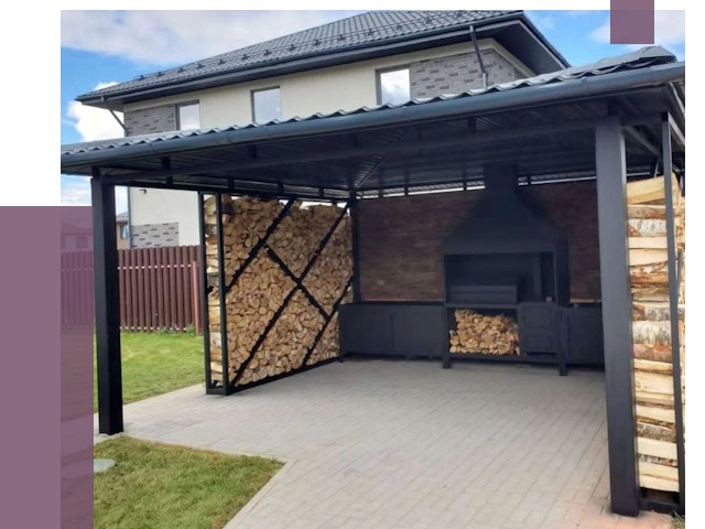 Навесы для барбекю в Бирске от 12941 руб. под ключ | ПРОЛЁТ-Брк