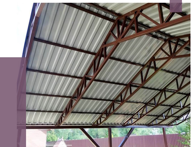 Навесы из профнастила в Бирске от 7484 руб. | ПРОЛЁТ-Брк