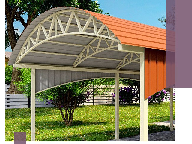 Навесы из профнастила под ключ в Бирске — установка и монтаж