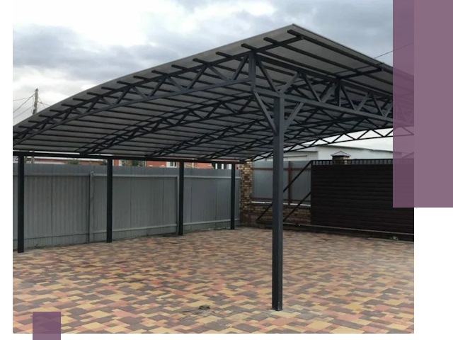 Металлические навесы под ключ в Бирске — изготовление и монтаж