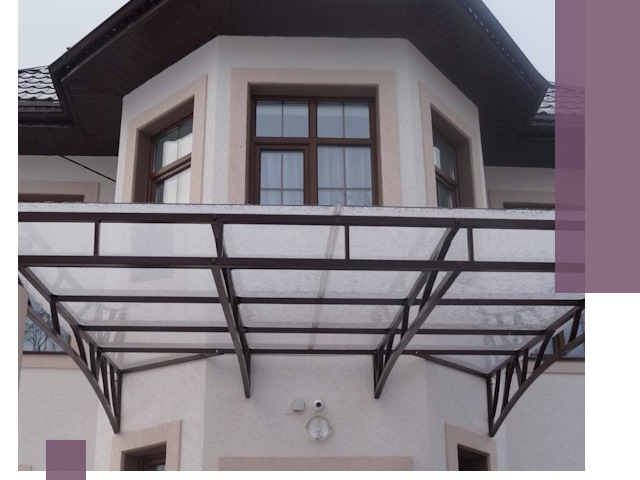 Козырьки из поликарбоната под ключ в Бирске