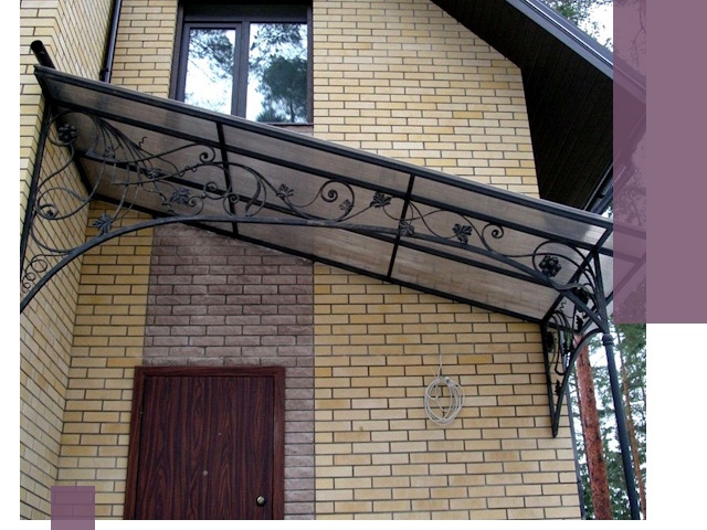 Односкатные козырьки из металла под ключ в Бирске