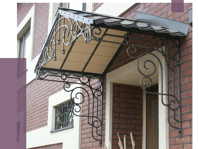 Двускатные козырьки в Бирске под ключ от 12993 руб.