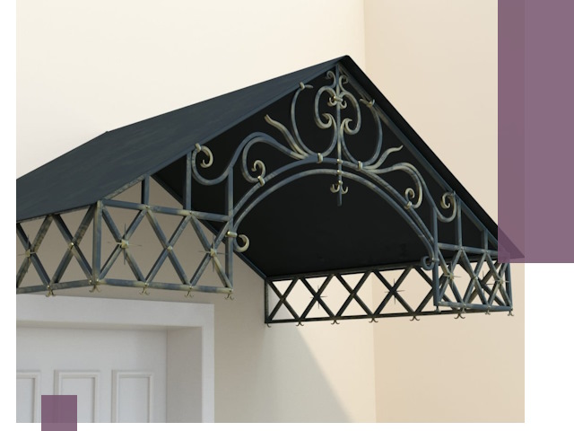 Двускатные металлические козырьки под ключ в Бирске